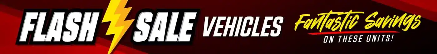 Flash sale banner for vehicles with fantastic savings and special offers.