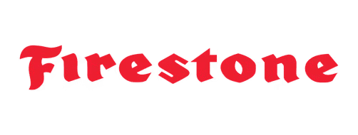 Firestone logo in red old-style font, symbolizing tire and automotive industry reliability.
