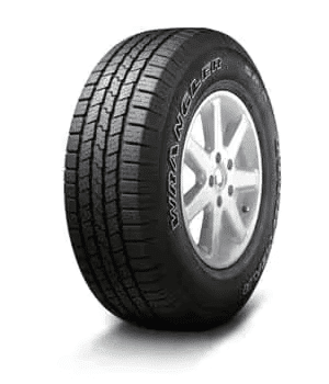 Michelin tire with five-spoke alloy wheel, featuring an all-season tread pattern for enhanced performance.
