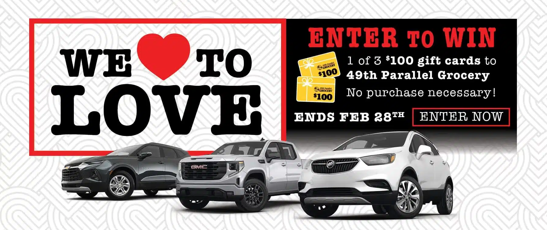 Win one of three $100 gift cards to 49th Parallel Grocery. Enter by Feb 28. No purchase needed.
