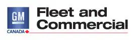 GM Canada Fleet and Commercial logo, emphasizing business vehicle services.