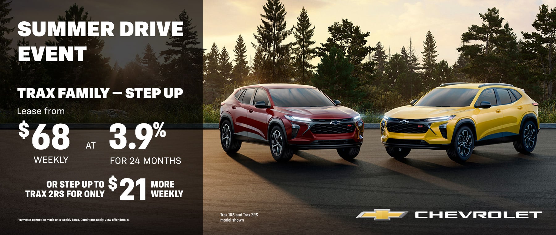 Car sale advertisement for Island GM, offering no payments for 90 days and $49/week starting rates.