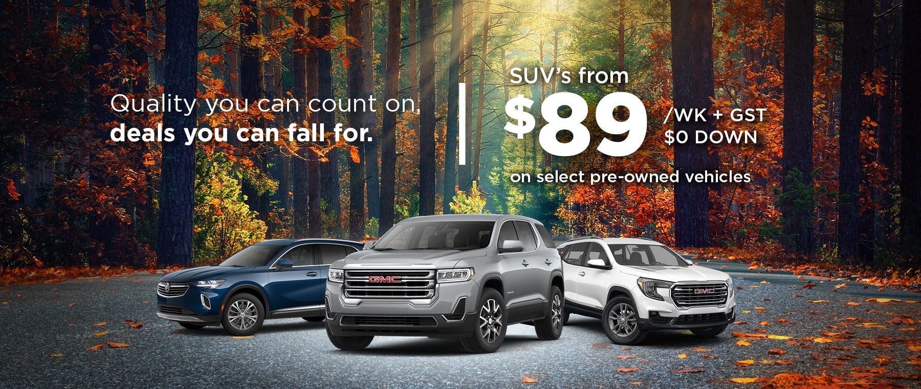 Sleek cars displayed in an illuminated showroom with text inviting to view all offers and deals.